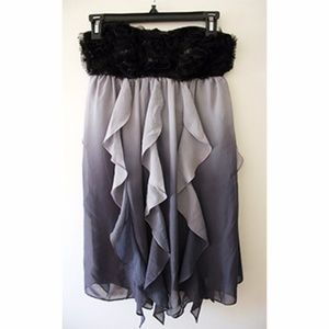 NEW $198 LA ROK strapless ombre cocktail dress XS